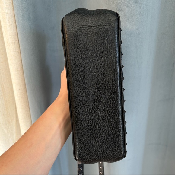 Black leather with silver studs Valentino purse with detachable longer strap! - Picture 8 of 13